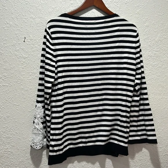 🌺roz & Ali women’s tops black and white size XL GUC - Picture 5 of 7